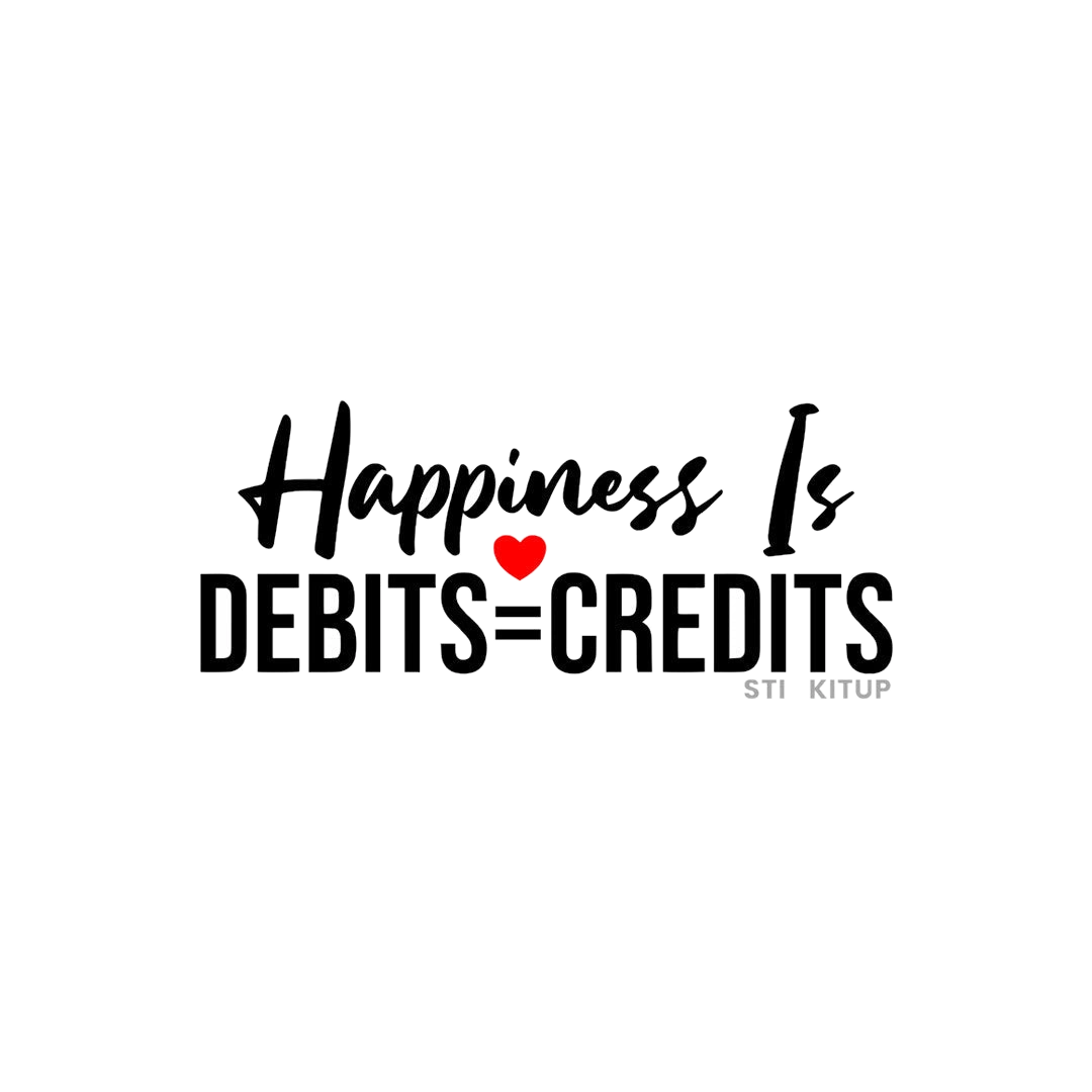 Happiness Is Debits Sticker